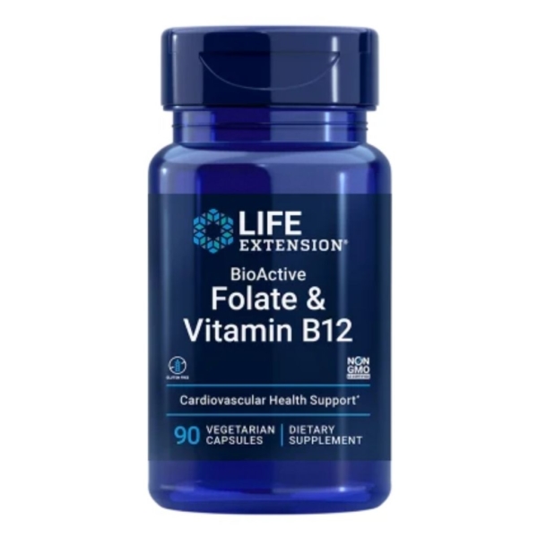 Bio Active Folate & B12 90 kaps - Life extension