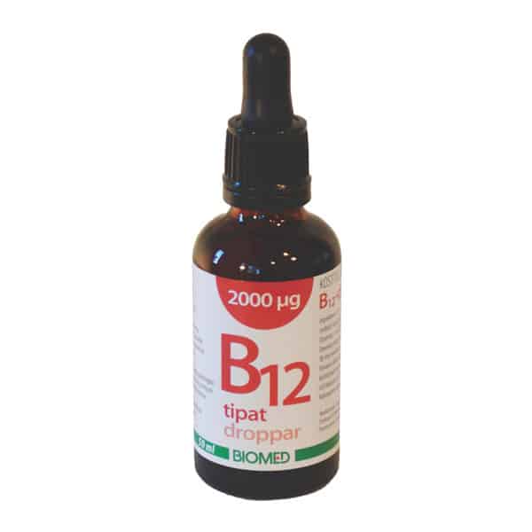 Biomed B12-vitamiinitipat mansikanmakuinen 2000 µg 50 ml