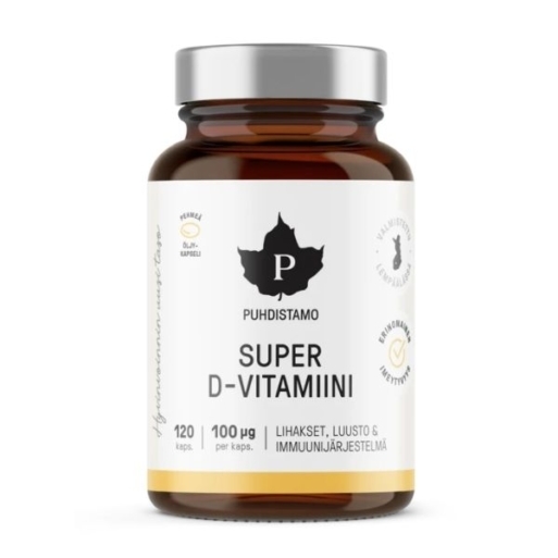 Kaamosväsymystä? Näin pysyt energisenä syksyllä Puhdistamo Super D-vitamiini 100 µg 120 kapselia