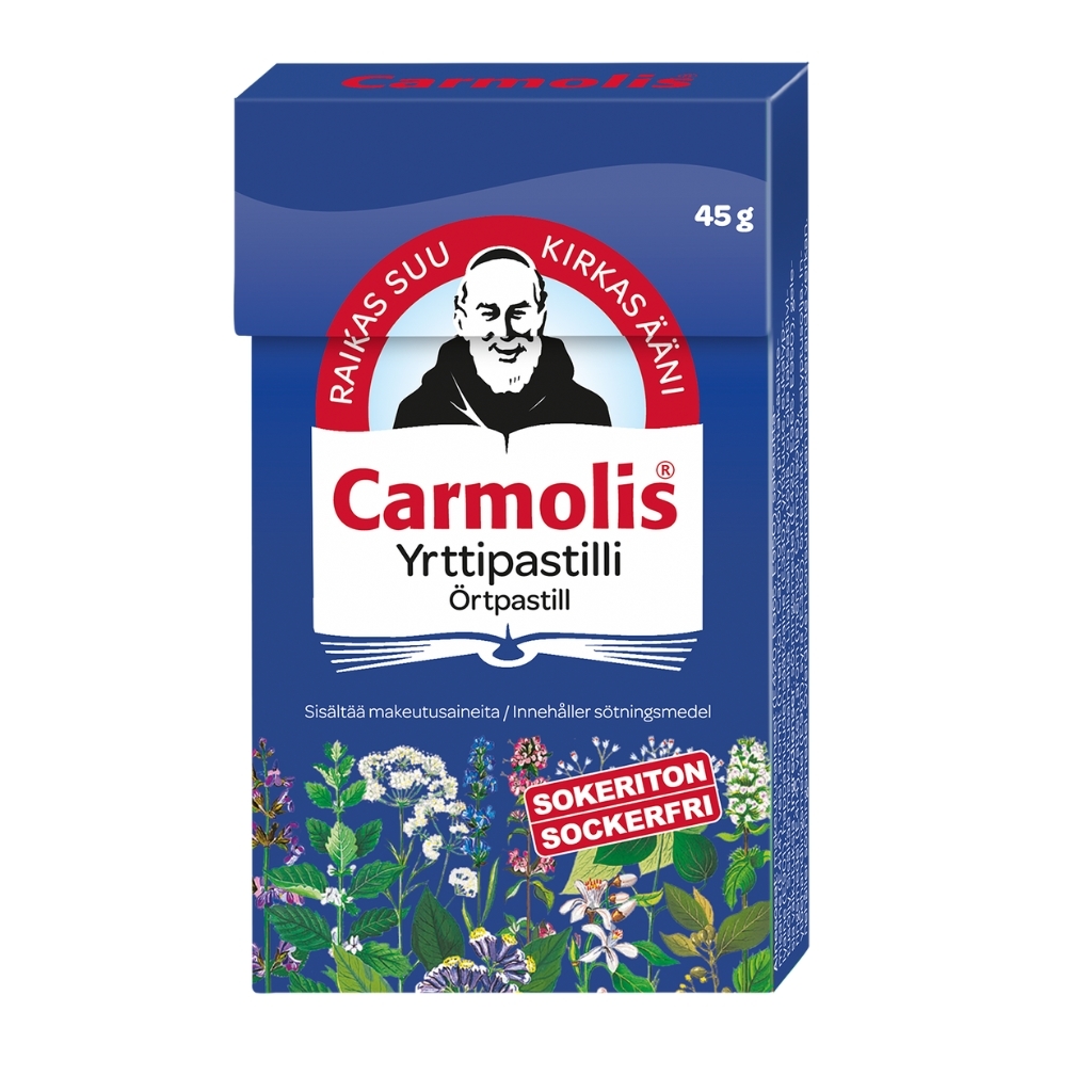 Carmolis Sokeriton Yrttipastilli 45g Carmolis Sokeriton Yrttipastilli 45g