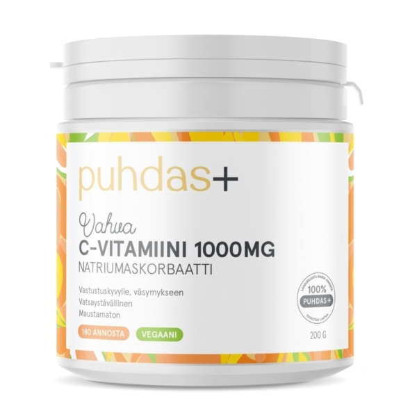 C-vitamiini 1000mg 200 g - Puhdas+