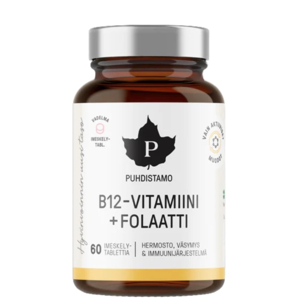 Puhdistamo B12-Vitamiini + Folaatti 60 tabl