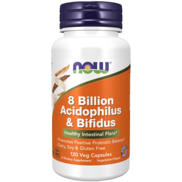 8 Billion Acidophilus & Bifidus 120 kaps - Now Foods