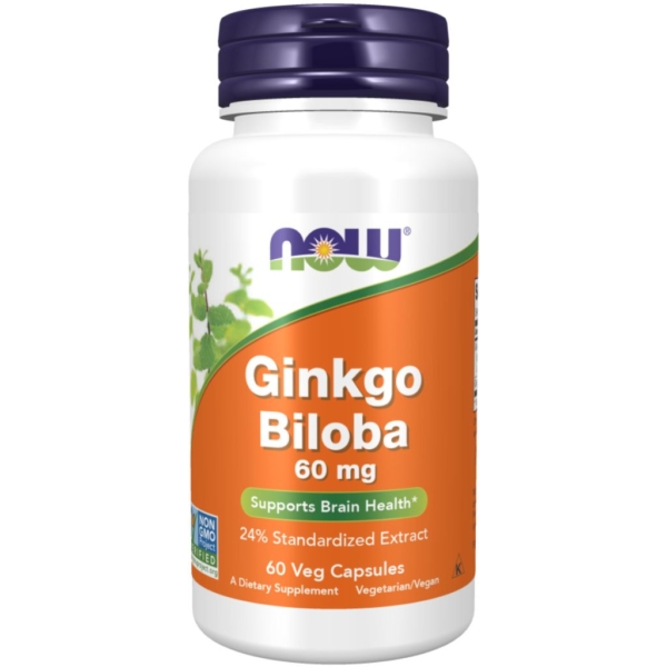 Ginkgo Biloba 60mg 60 kaps - Now Foods