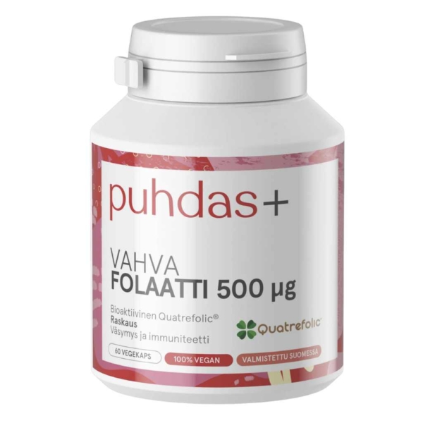 Puhdas+ Vahva Folaatti 500 µg 60 vegekaps