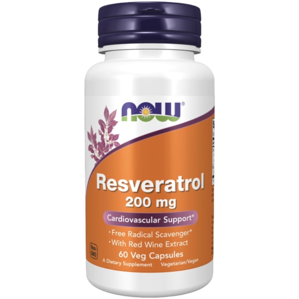 Natural Resveratrol 200mg 60 kaps - Now Foods