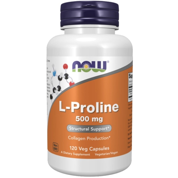 L-Proline 500mg 120 kaps - Now Foods