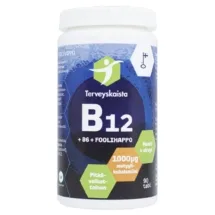 Pitkävaikutteinen B12 + B6 + Foolihappo 90 tabl - Terveyskaista
