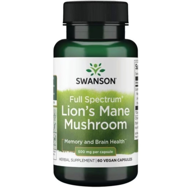 Full Spectrum Lion`s Mane Mushroom 500mg 60 kaps - Swanson