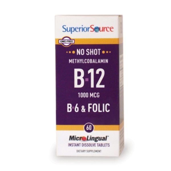 Superior Source B12 Methylcobalamin 1000µg+B6 2mg+Folic acid 400µg 60 tabl