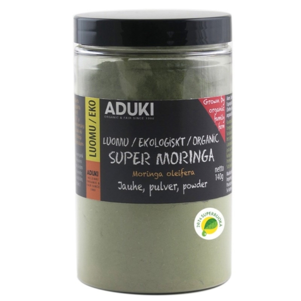Super Moringa lehtijauhe, luomu 140g - Aduki