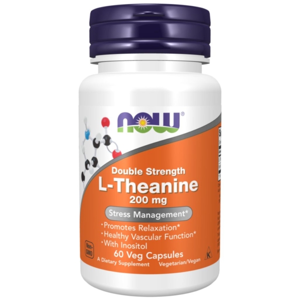 Double Strenght L- Theanine 200 mg 60 kaps - Now Foods