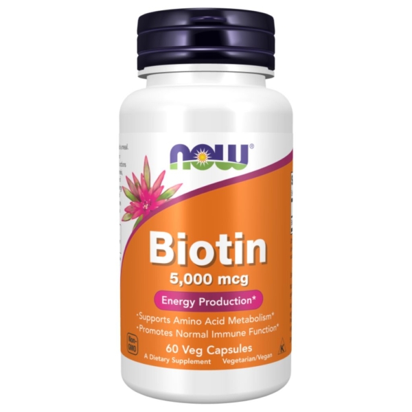 Biotin 5000 mcg 60 kaps - Now Foods