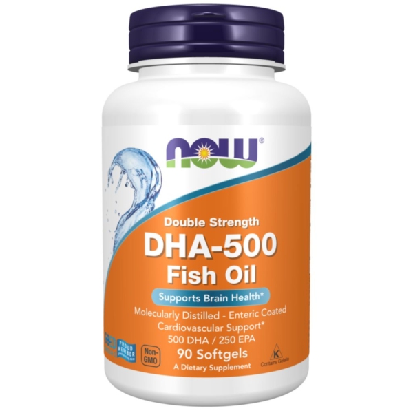 Double Strenght DHA-500 Fish Oil 90 kaps - Now Foods