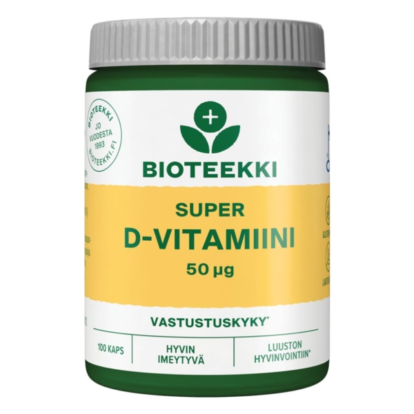 Super D-vitamiini 50ug 100 kaps - Bioteekki