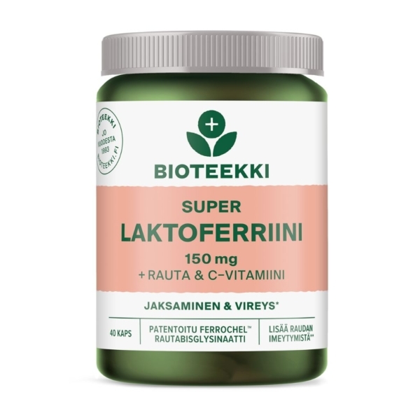 Super Laktoferriini 150mg + Rauta  C-vitamiini 40 kaps - Bioteekki