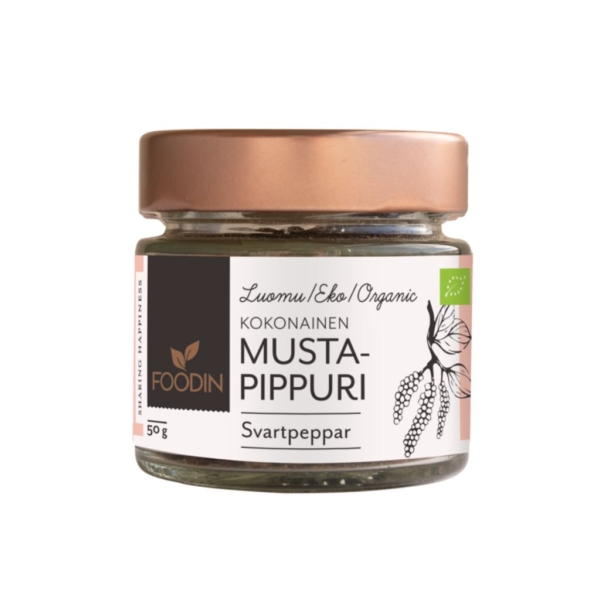 Foodin Mustapippuri kokonainen, luomu 50g