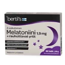 3-vaikutteinen Melatoniini 1,9 mg + Rauhoittavat yrtit 60 tabl