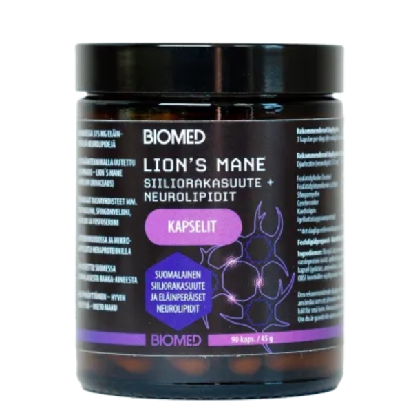 Biomed Lion´s Mane siiliorakasuute + neurolipidit 90 kaps
