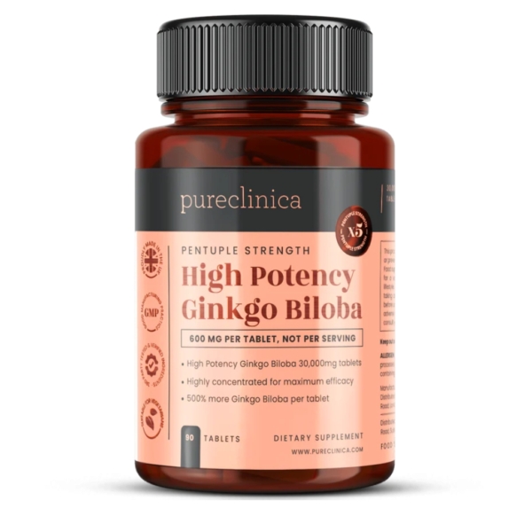 Pureclinica High Potency Ginkgo Biloba 600mg 90 tbl