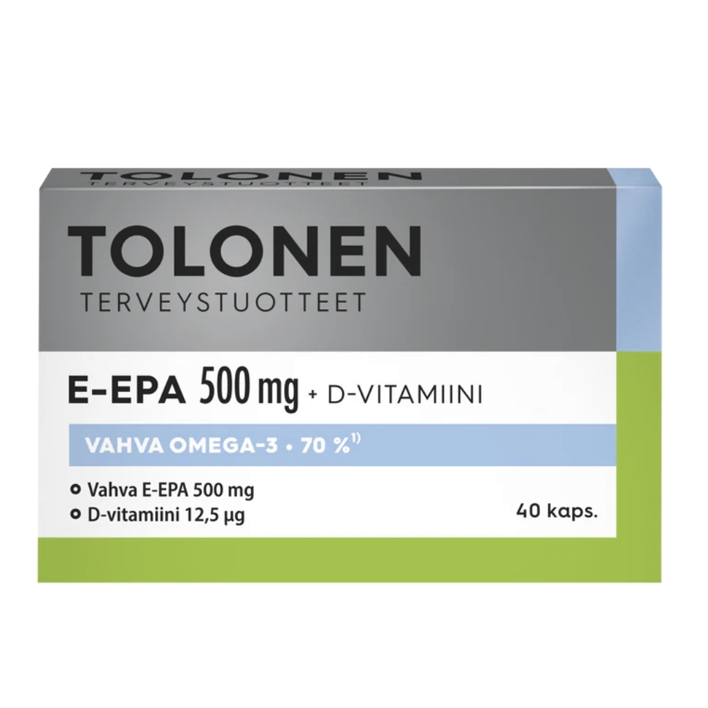 Tolonen E-EPA 500 mg + D-vitamiini 40 kaps - Midsona Tolonen E-EPA 500 mg + D-vitamiini 40 kaps - Midsona