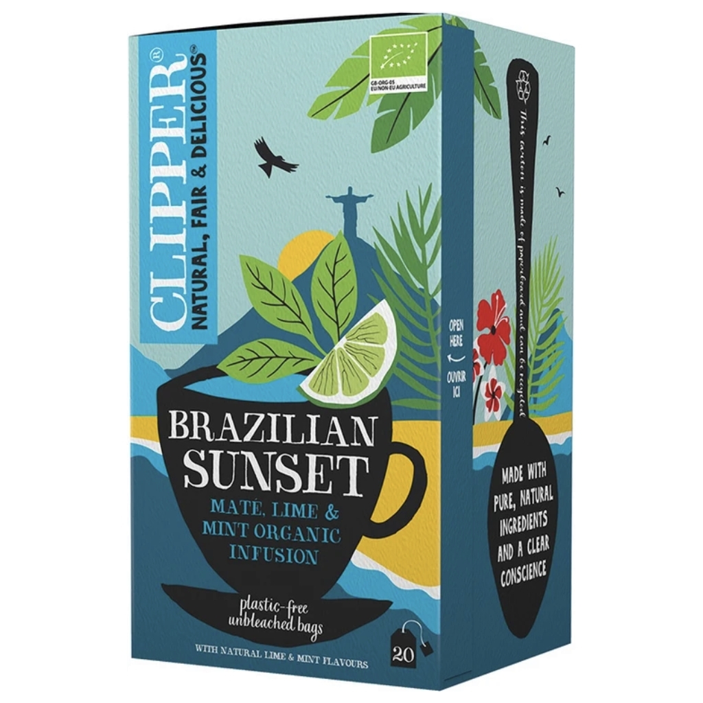 Clipper Brazilian sunset mate, lime & mint organic infusion 20pss Clipper Brazilian sunset mate, lime & mint organic infusion 20pss