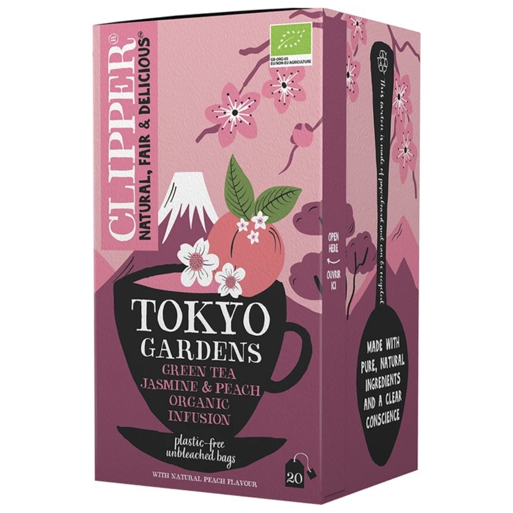 Clipper Tokyo Gardens green tea, jasmine & peach organic infusion 20pss Clipper Tokyo Gardens green tea, jasmine & peach organic infusion 20pss