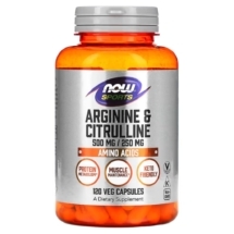 Arginine & Citrulline 500/250mg 100 kaps - Now Foods