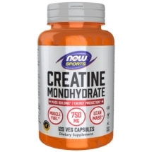 Creatine Monohydrate 750mg 120 kaps - Now Foods