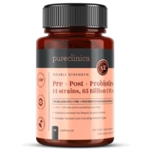 PureClinica Pre+Post+Maitohappobakteeri 14 kantaa, 65 miljardia CFU 90 kaps