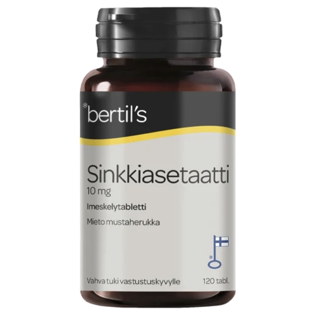 Bertil's Sinkkiasetaatti 10 mg 120 tabl Bertil's Sinkkiasetaatti 10 mg 120 tabl
