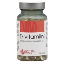 D-vitamiini 100ug 200 kaps - Natura Media
