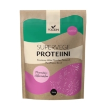 Foodin Supervege Kasviproteiinisekoitus Mansikka-Valkosuklaa 600 g