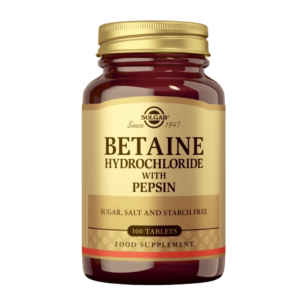 Solgar Betaine Hydrocloride with Pepsin 100 tabl Solgar Betaine Hydrocloride with Pepsin 100 tabl
