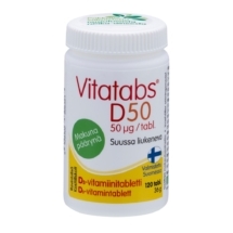 Hankintatukku Vitatabs D 50 µg päärynä 120 tabl