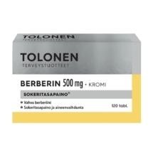 Tolonen Berberin 500 mg + Kromi 120 tablettia