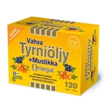 Via Naturale Vahva Tyrniöljy + Mustikka Omegat 120 kapselia