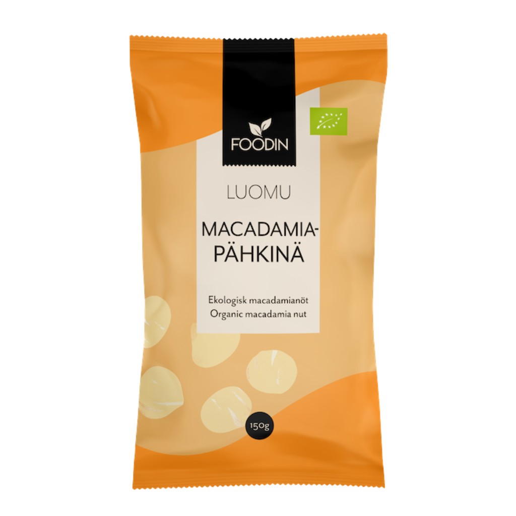 Foodin Macadamiapähkinä luomu raaka 150 g Foodin Macadamiapähkinä luomu raaka 150 g