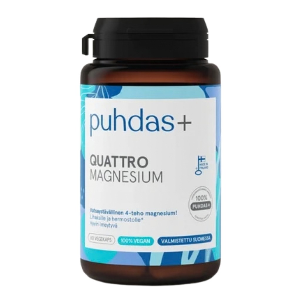 Puhdas+ Quattro Magnesium 60 kaps Puhdas+ Quattro Magnesium 60 kapselia